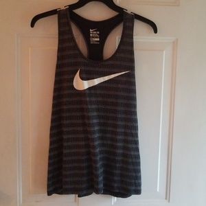 Nike Black and White Racer Back Tank Top